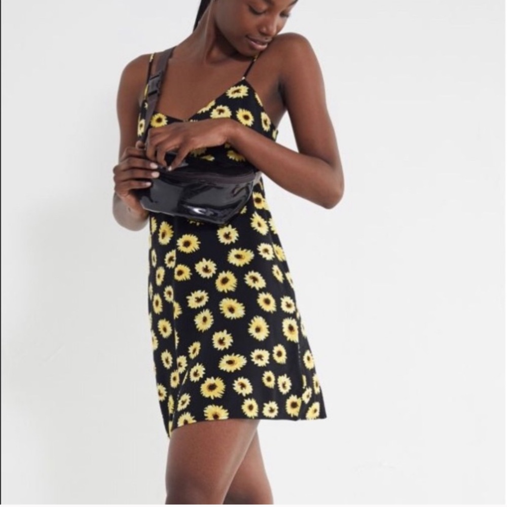 NWT empire waist Sunflower mini dress buttons